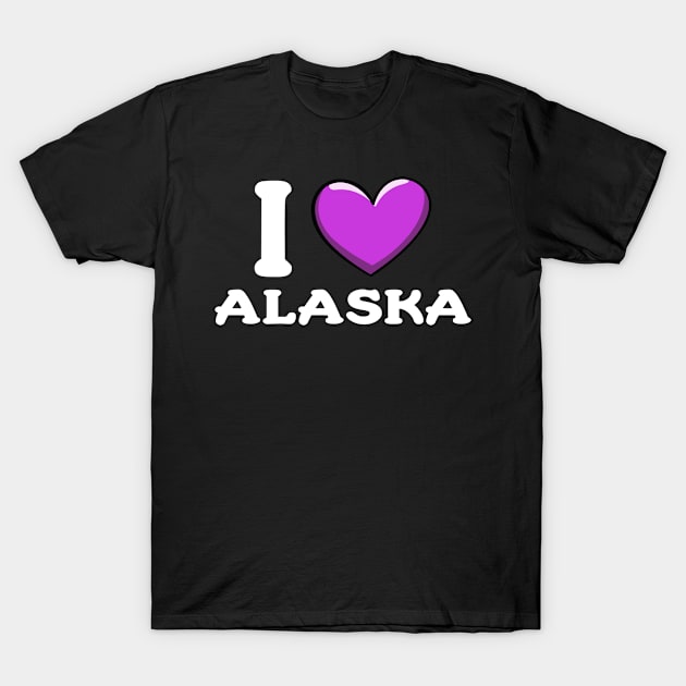 I Love Alaska State T-Shirt by BrightGift